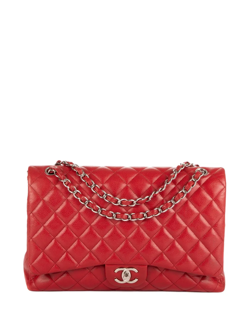 CHANEL Pre-Owned maxi Double Flap shoulder bag - Rosso