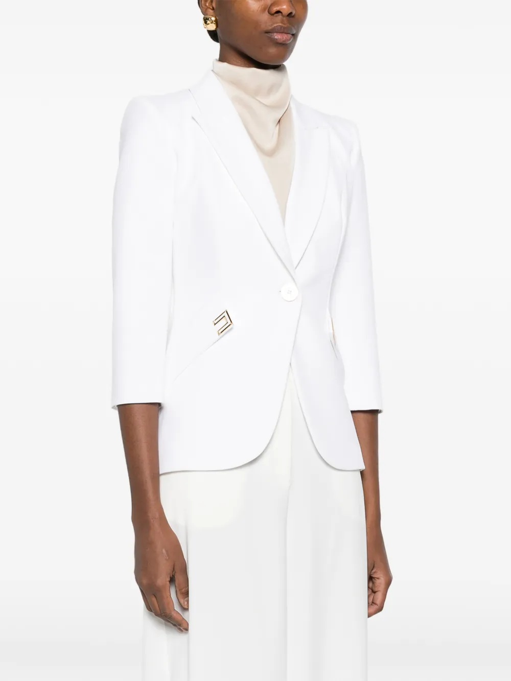  Elisabetta Franchi Gold-tone Trim Jacket - White 