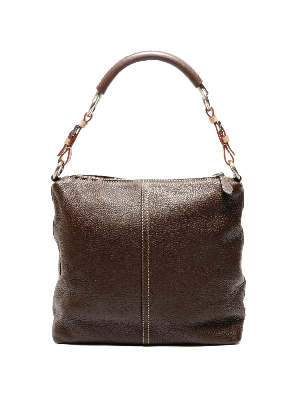 Prada Pre-Owned 2000s contrast-stitching shoulder bag - Marrone