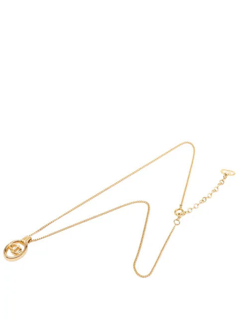 Christian Dior Pre-Owned 20th Century Gold Plated CD Logo Pendant Necklace costume necklace