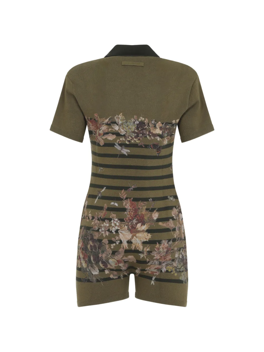 Jean Paul Gaultier Gestreepte romper met bloemenprint Groen