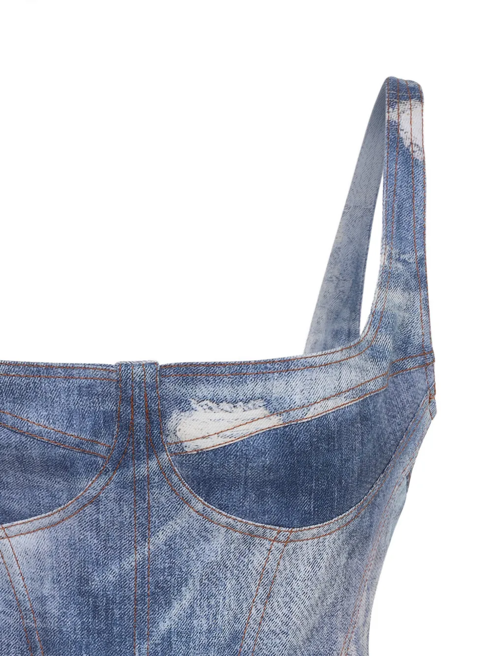 Roberto Cavalli Katoenen mini-jurk met franje Blauw
