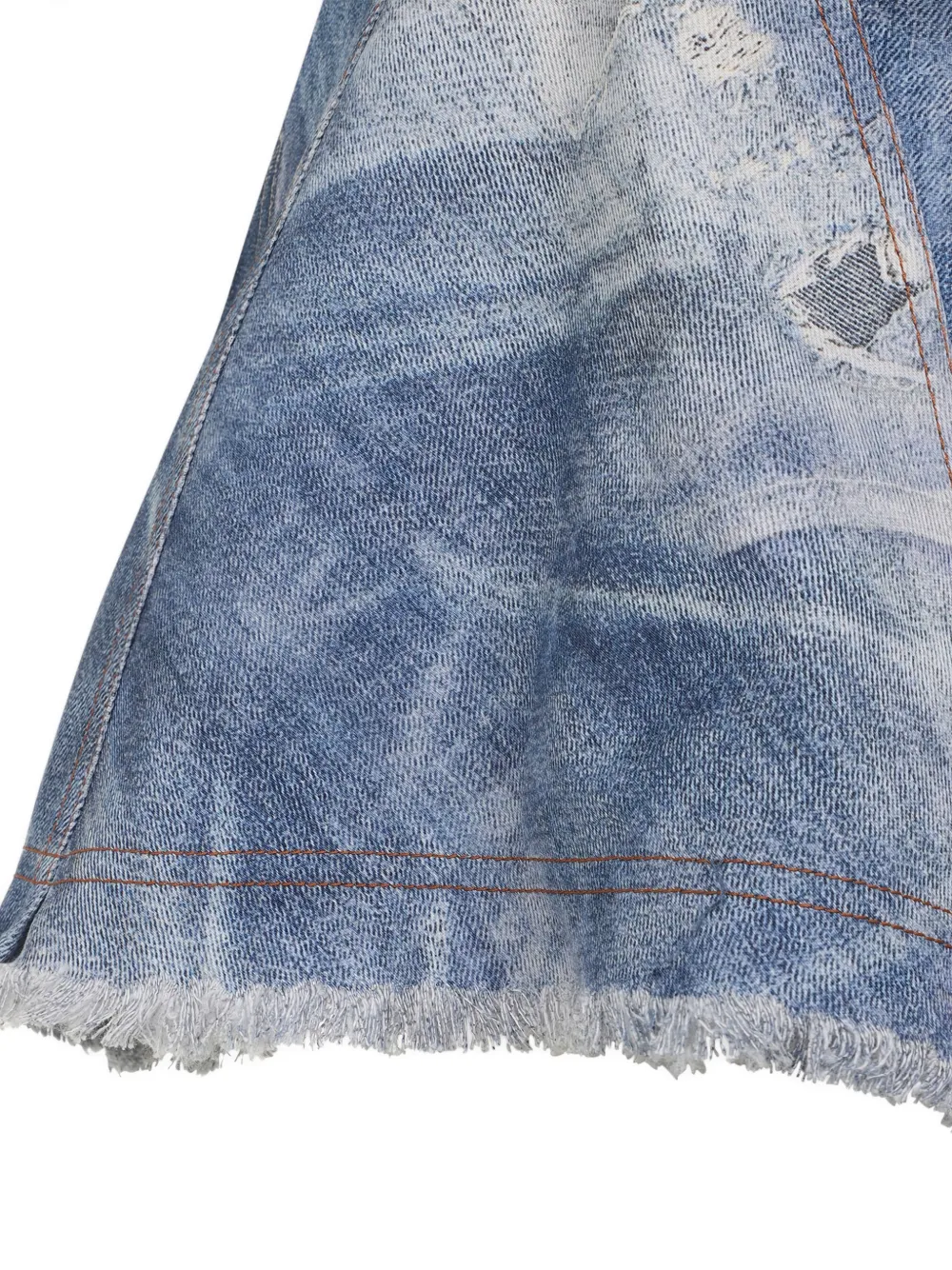 Roberto Cavalli Katoenen mini-jurk met franje Blauw