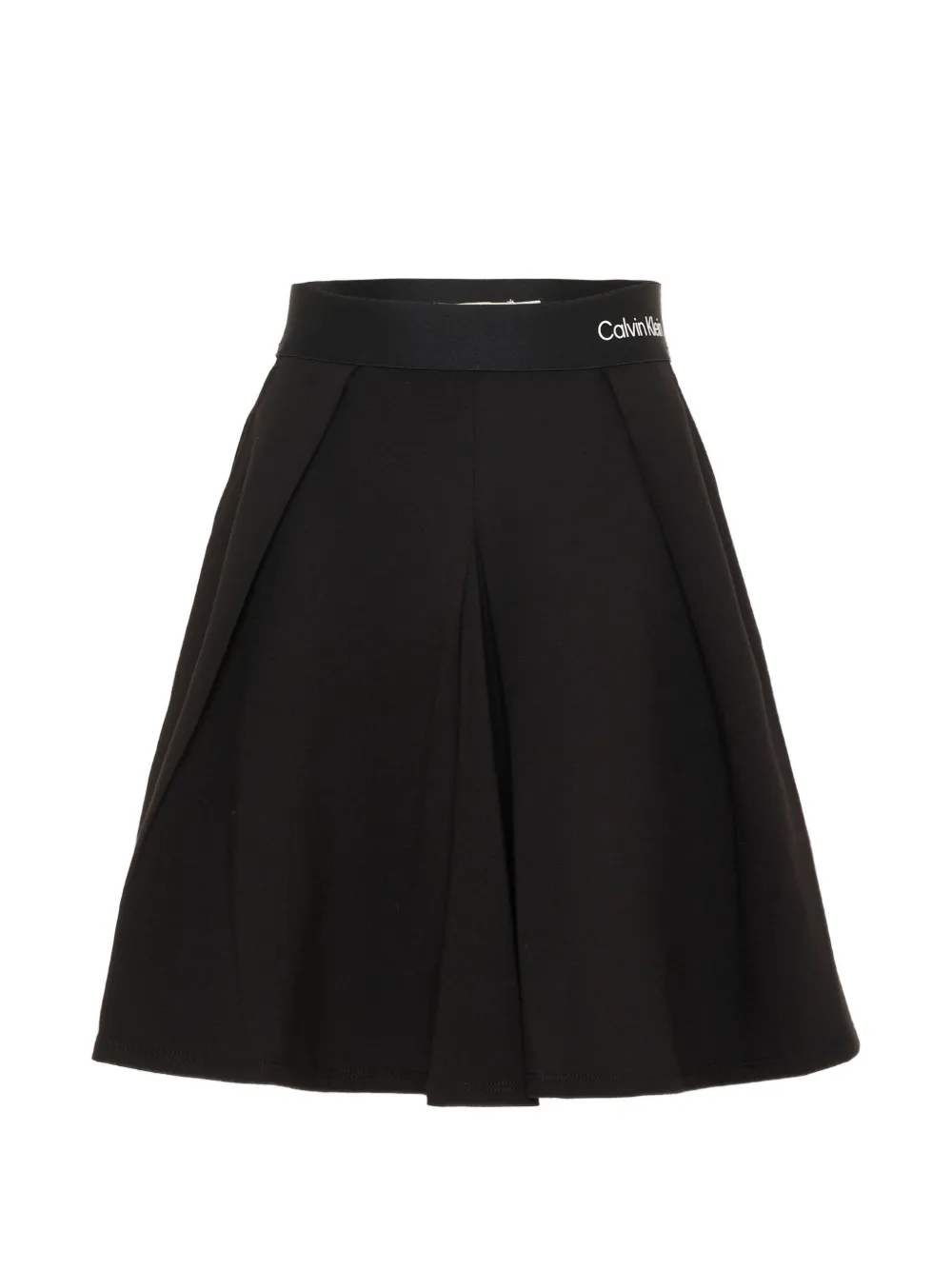Calvin Klein Kids logo-waistband pleated skirt - Nero