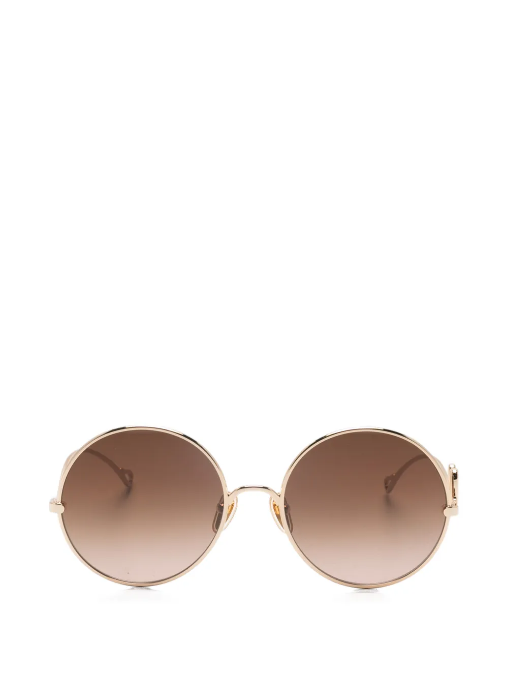 Chloé Eyewear round-shape log-detail sunglasses - Oro