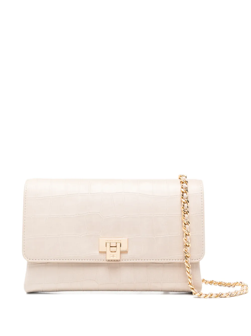 Elisabetta Franchi chain detail embossed satchel - Toni neutri