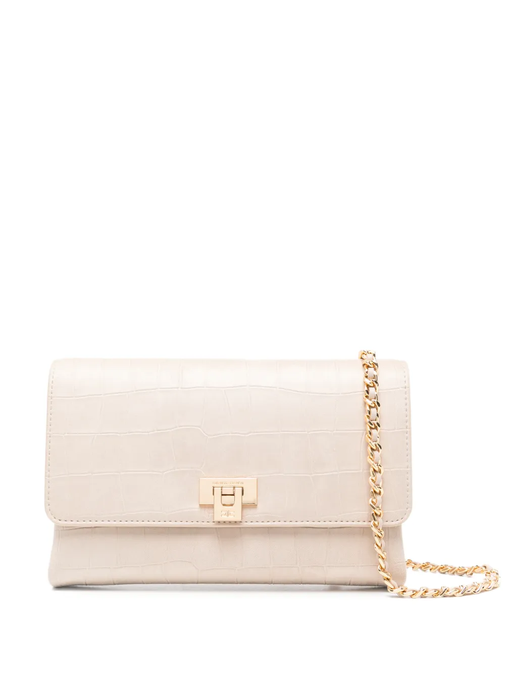 Elisabetta Franchi chain detail embossed satchel - Toni neutri