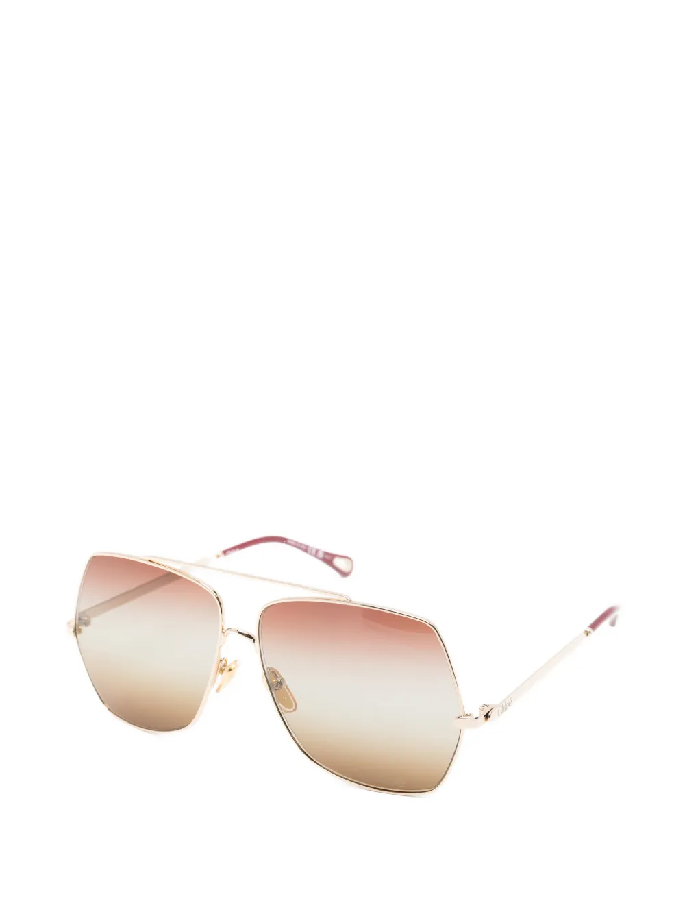  Chloé Eyewear Geometric-shape Sunglasses - Gold 