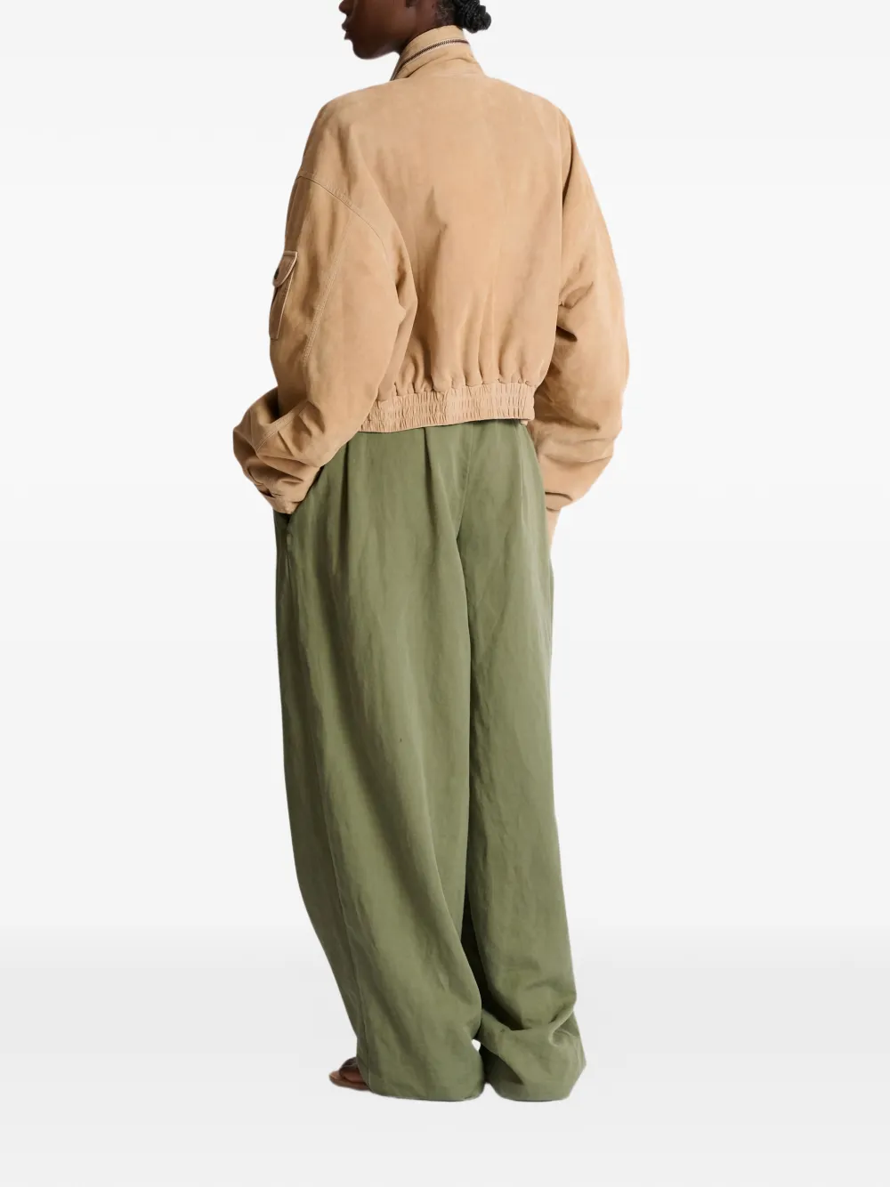 Balmain Suède bomberjack Beige