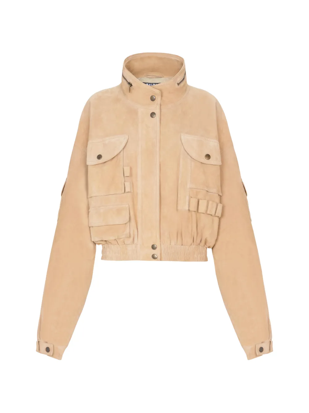 Balmain Bomber in pelle scamosciata - Toni neutri