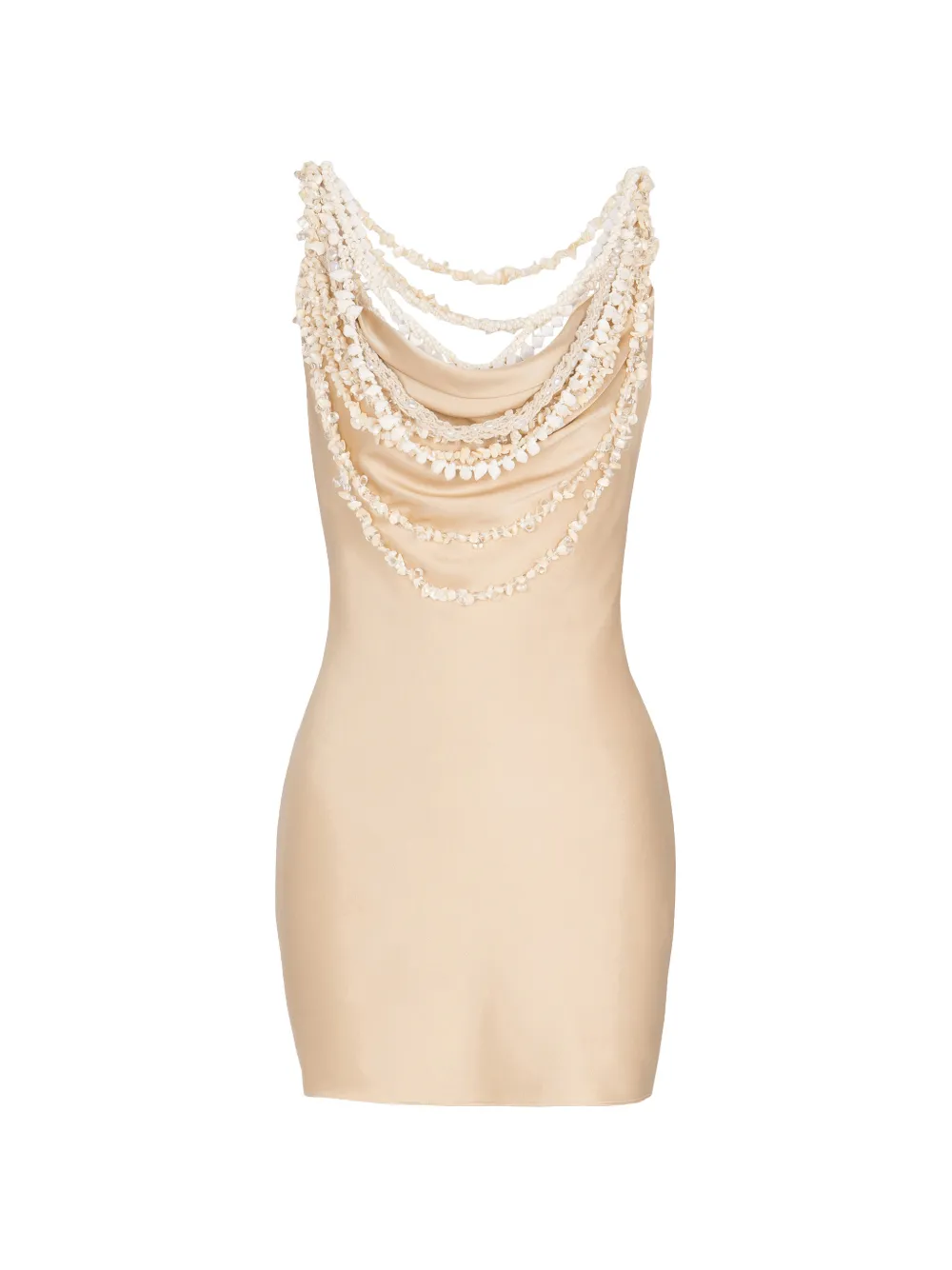 Balmain Mini-jurk verfraaid met schelpen Beige