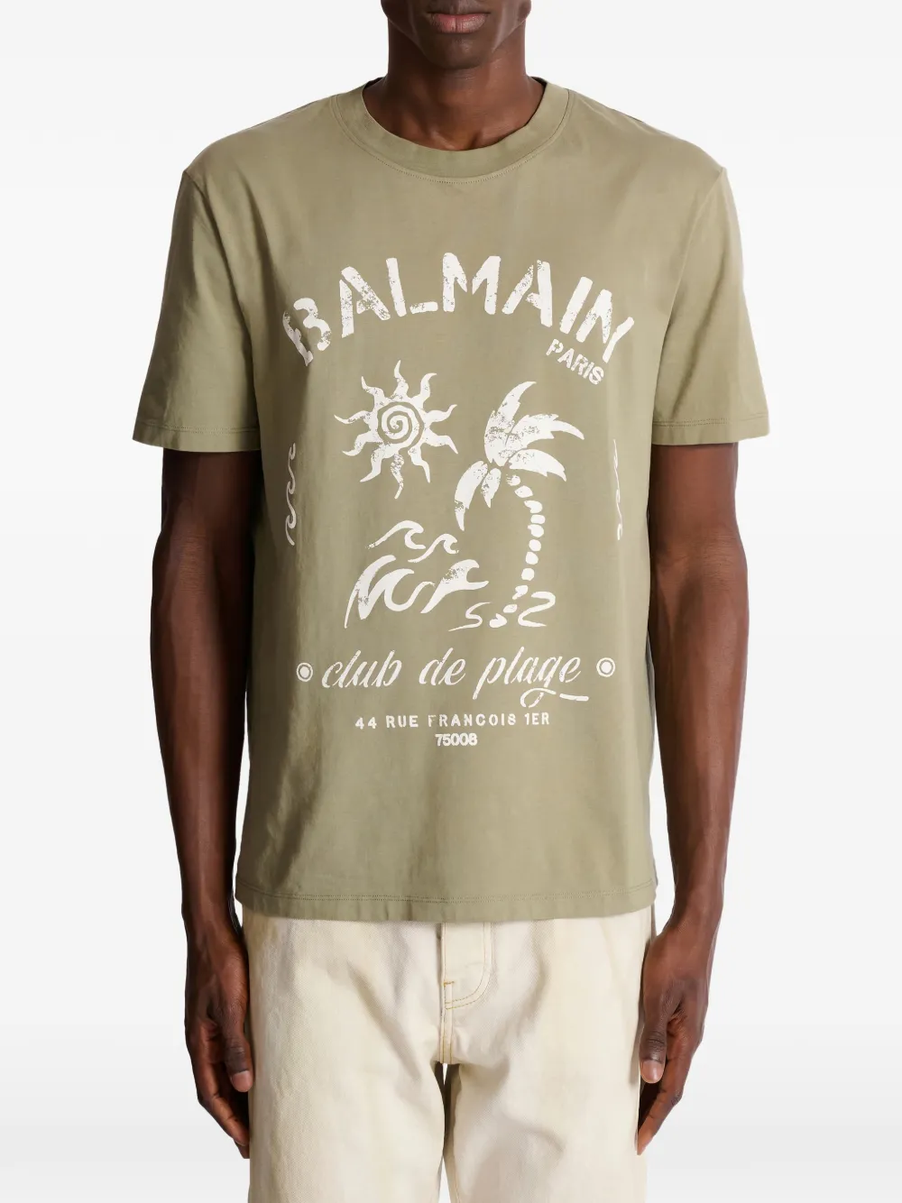 Balmain T-shirt met ronde hals Groen