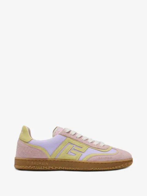 Balmain Balmain Swan suede and mesh trainers