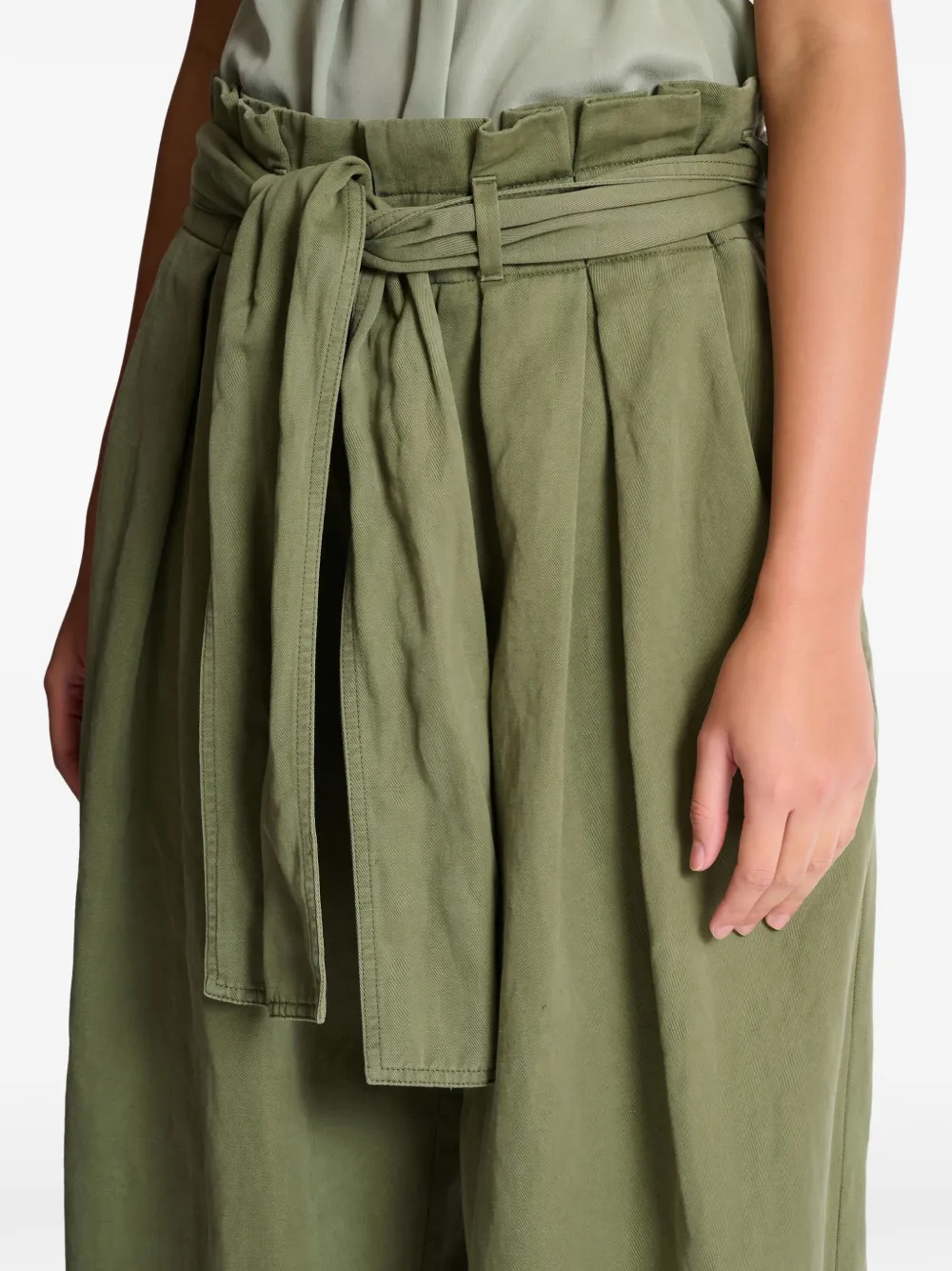 self-tie high-waisted trousers