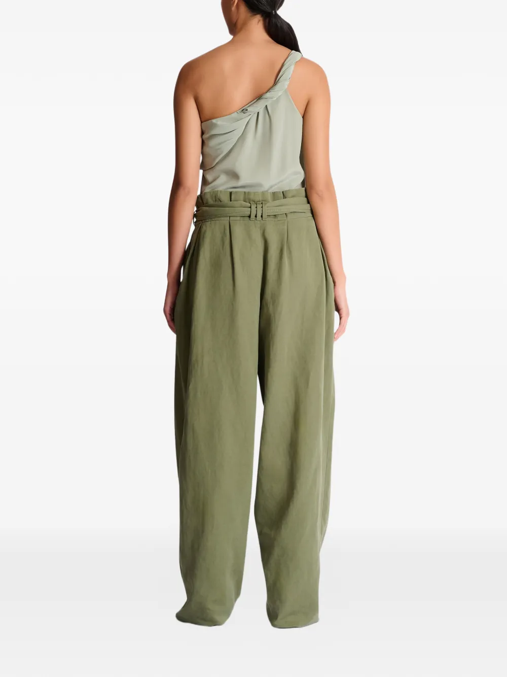 Balmain High waist broek met striksluiting Groen