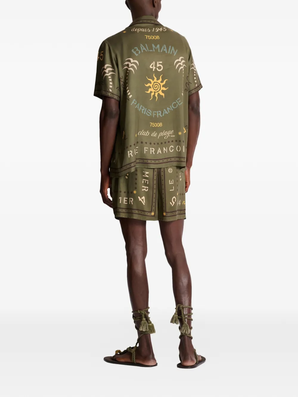 Balmain Overhemd met Club-print Groen