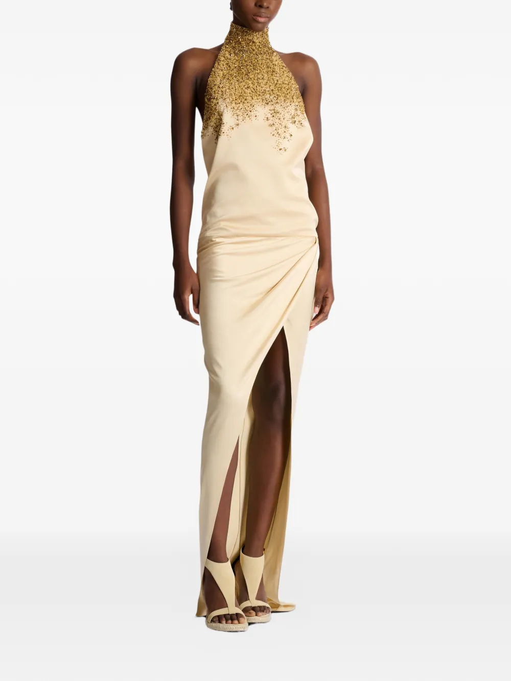 gold dress with black heels Karl Lagerfeld for Chloe 1981 & Liquid – The Kit Vintage applied sequins and fringe prom dresses long mermaid Size:10.5 D Tall Modern Dresser in