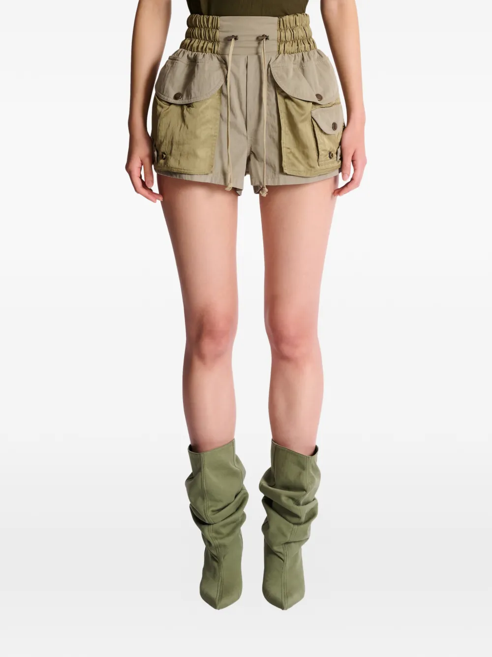 Balmain Twill katoenen cargo shorts Groen