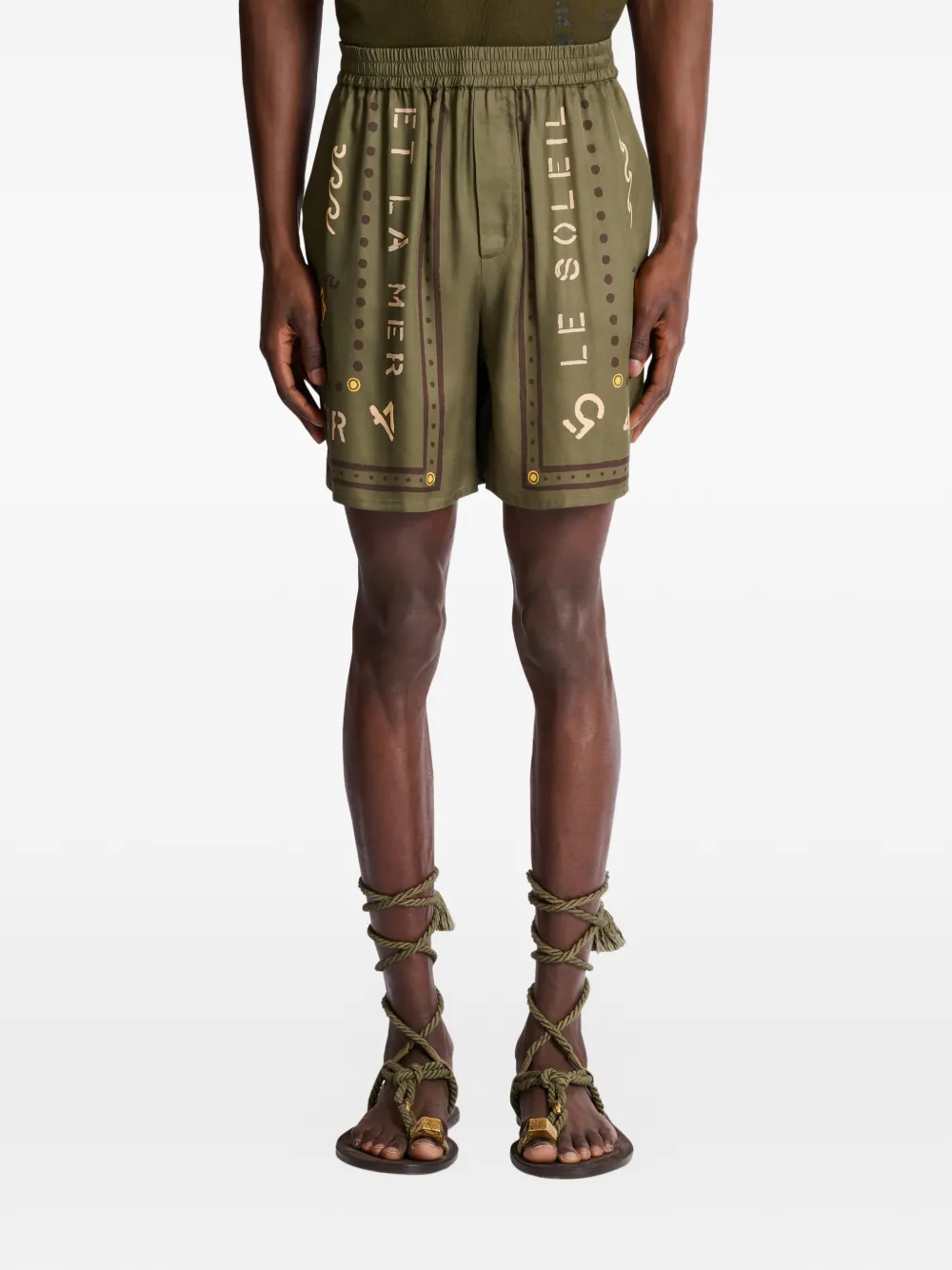 elastic-waist bermuda shorts