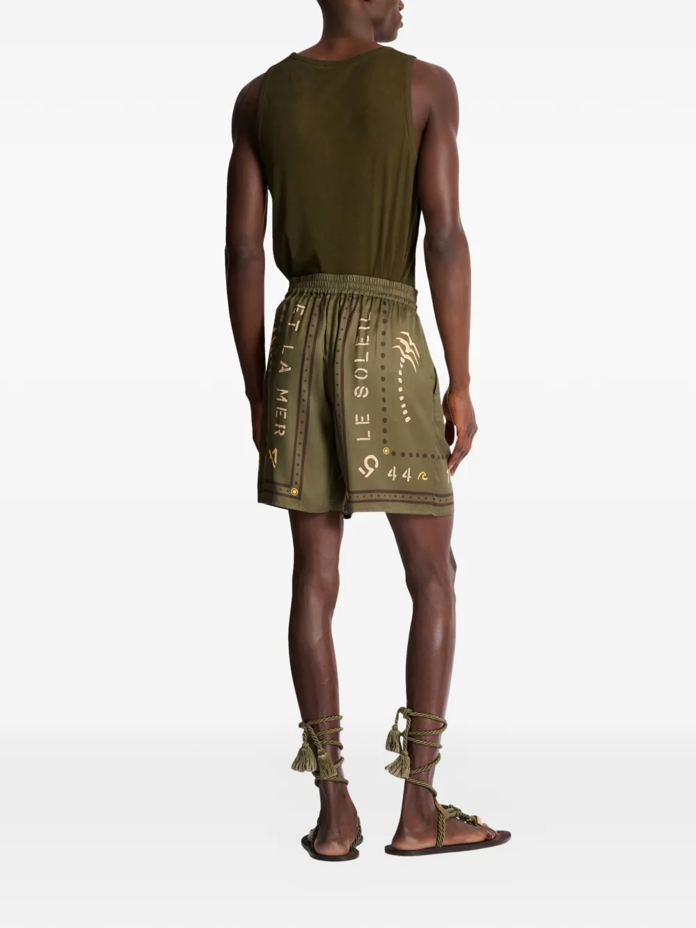 elastic-waist bermuda shorts