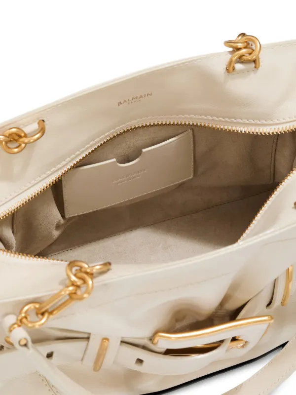 Balmain Buffalo Leather Anthem Bag | Neutrals | FARFETCH