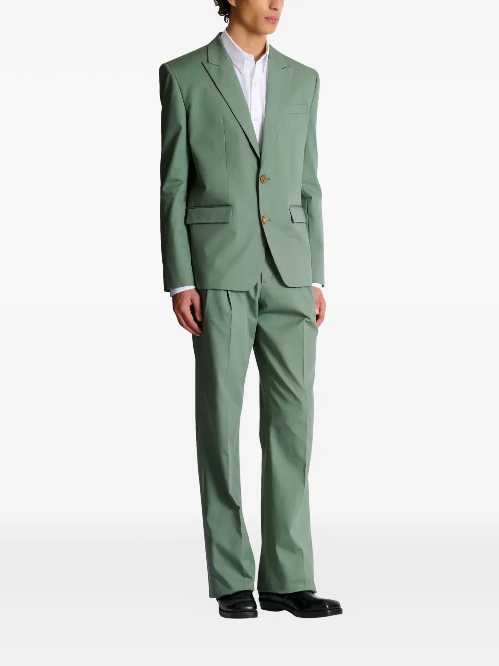  Balmain Single-breasted Peak-lapel Blazer - Green 