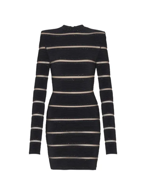 Balmain glitter striped bodycon dress