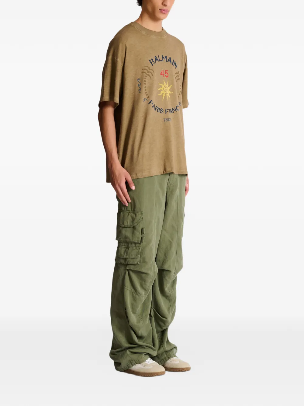  Balmain Crew-neck Short-sleeve T-shirt - Neutrals 