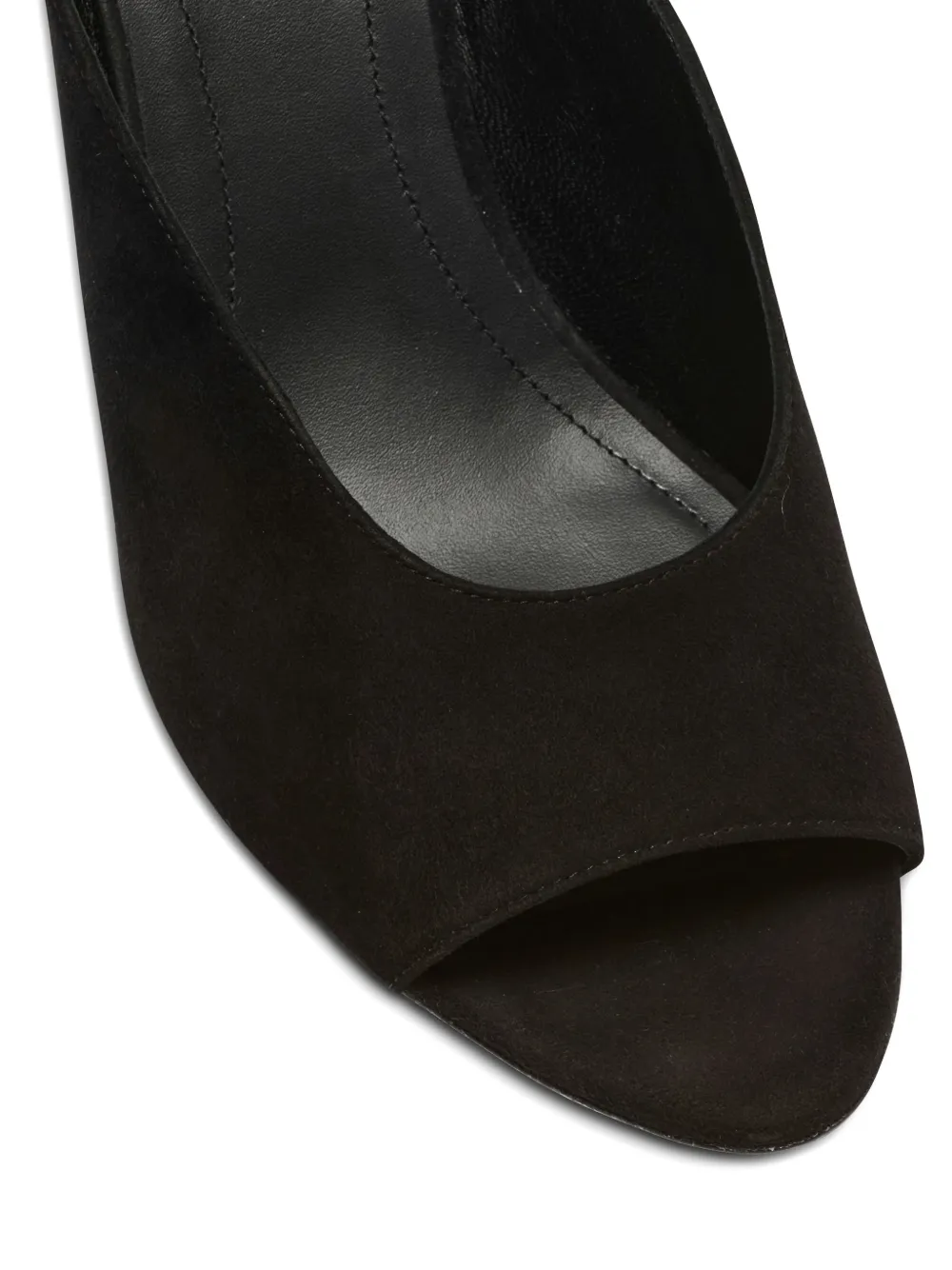 Balmain Suède sandalen met open neus Zwart