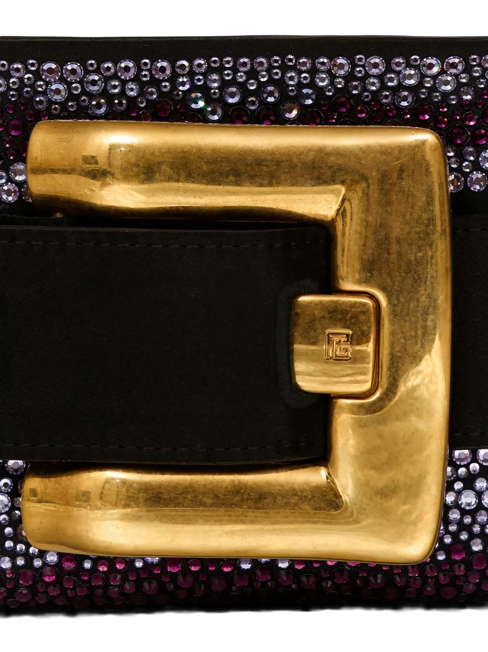 Balmain Anthem satijnen clutch met kristallen Paars