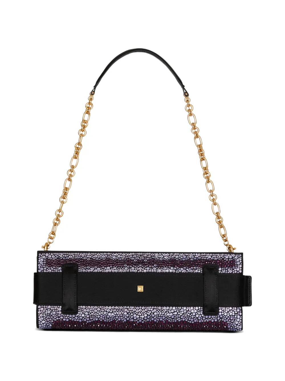 Balmain Anthem satijnen clutch met kristallen Paars