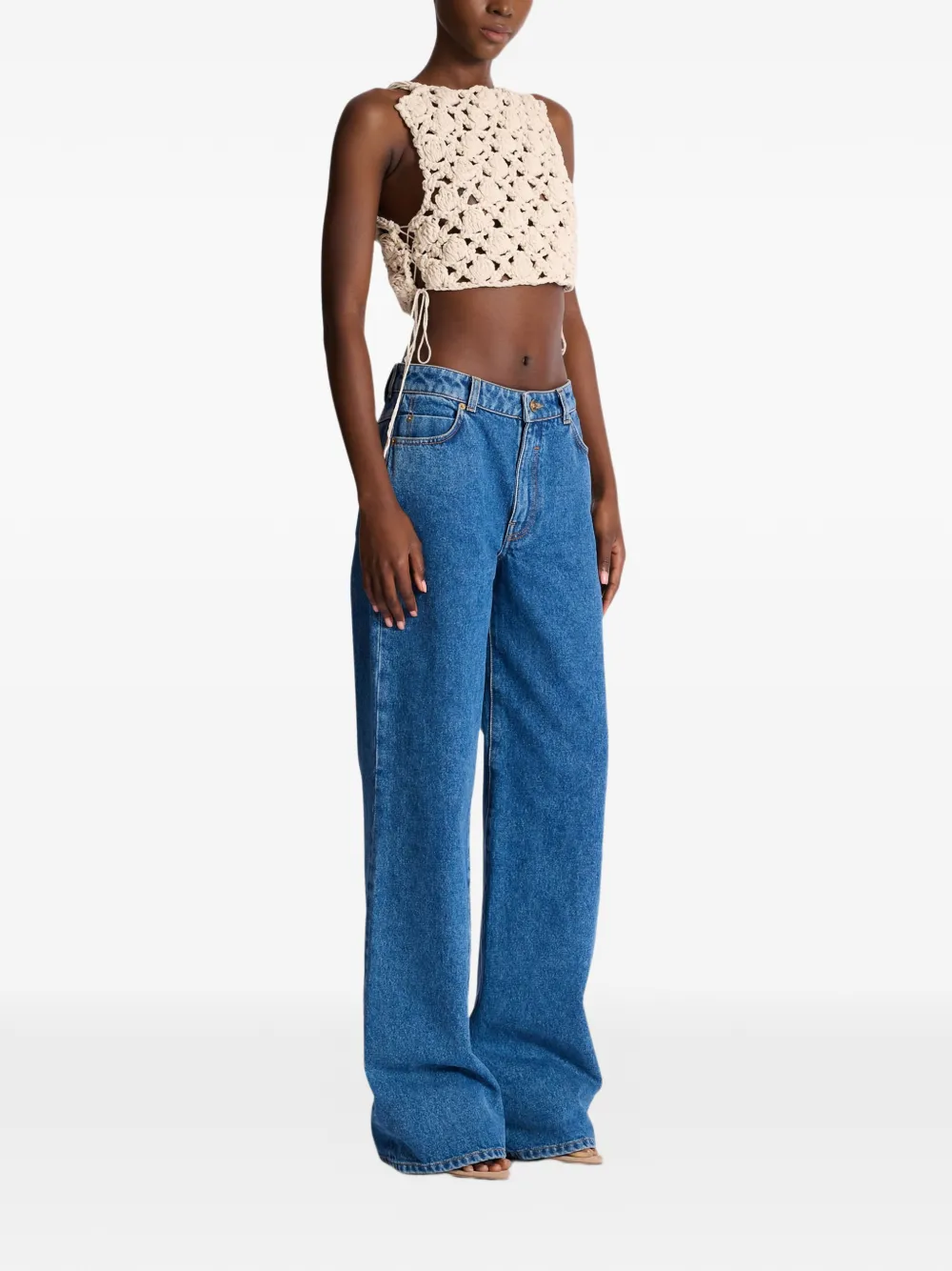  Balmain Tie-detail Top - Neutrals 
