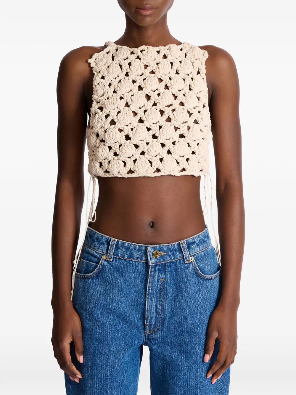 Balmain Top met strikdetail Beige