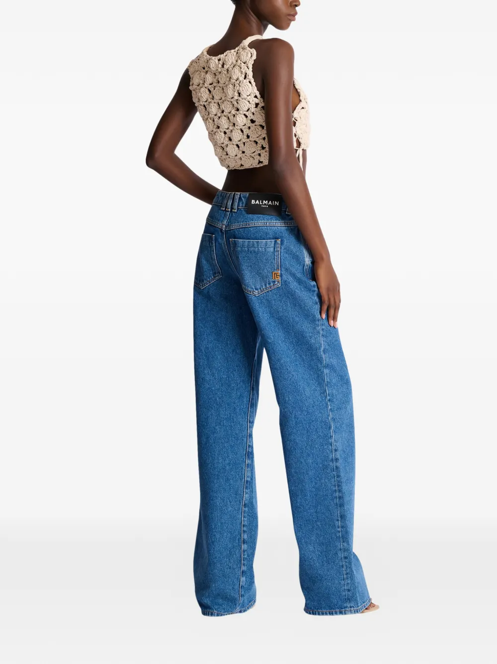 Balmain Top met strikdetail Beige