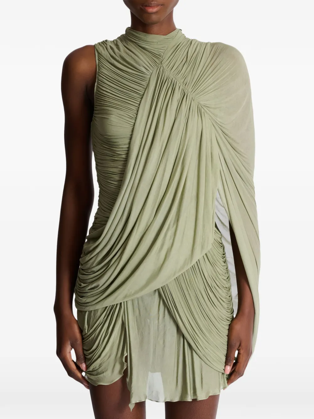 Balmain Gedrapeerde jurk Groen