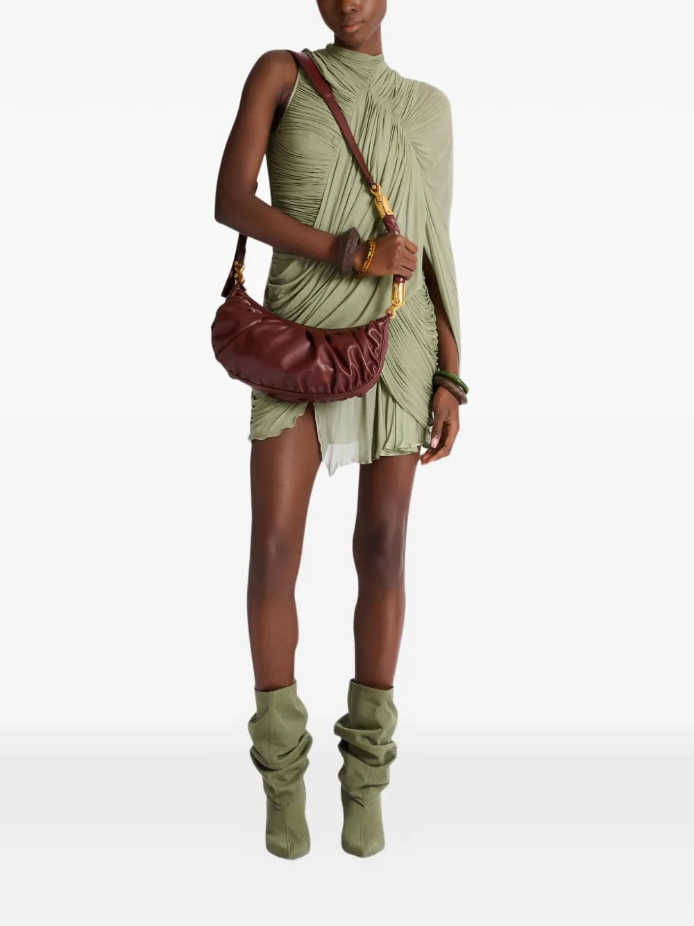 Balmain Gedrapeerde jurk Groen