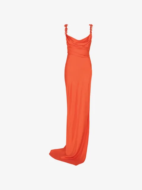 Balmain embroidered straps fluid maxi dress