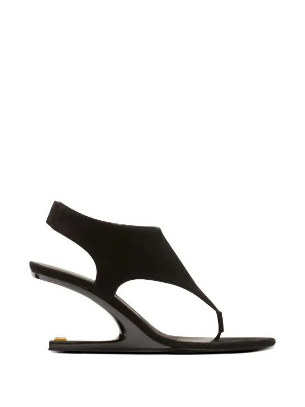 Balmain No Wedge Suede Sandals in Black