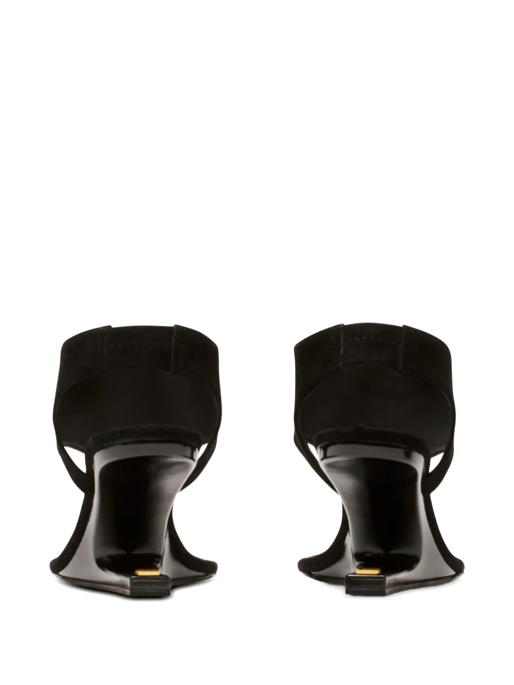 Balmain Suède sandalen met sleehak Zwart