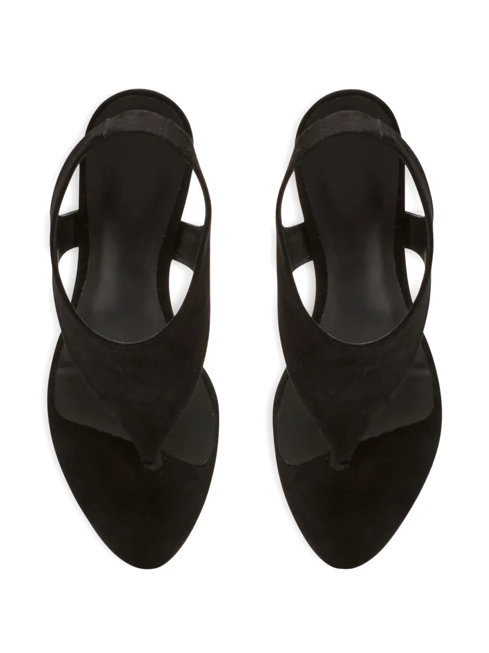 Balmain Suède sandalen met sleehak Zwart