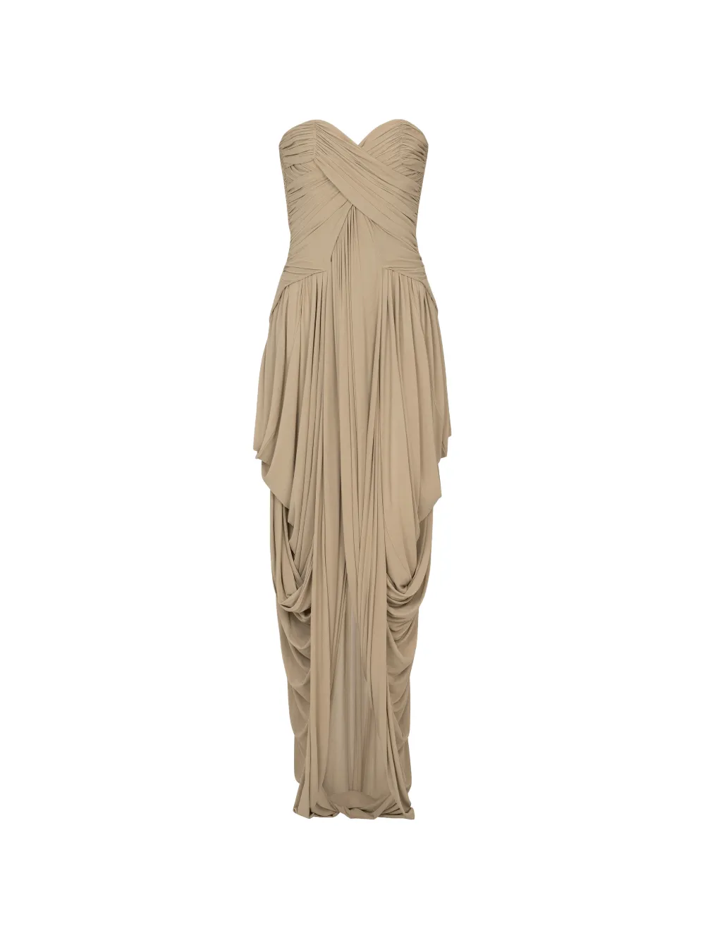 Balmain Strapless jumpsuit Beige