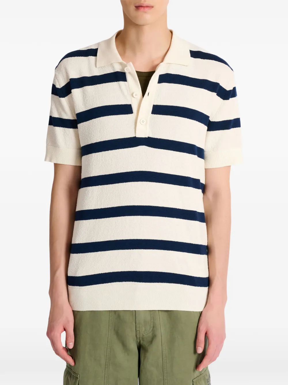 Balmain Marinière katoenen poloshirt Beige