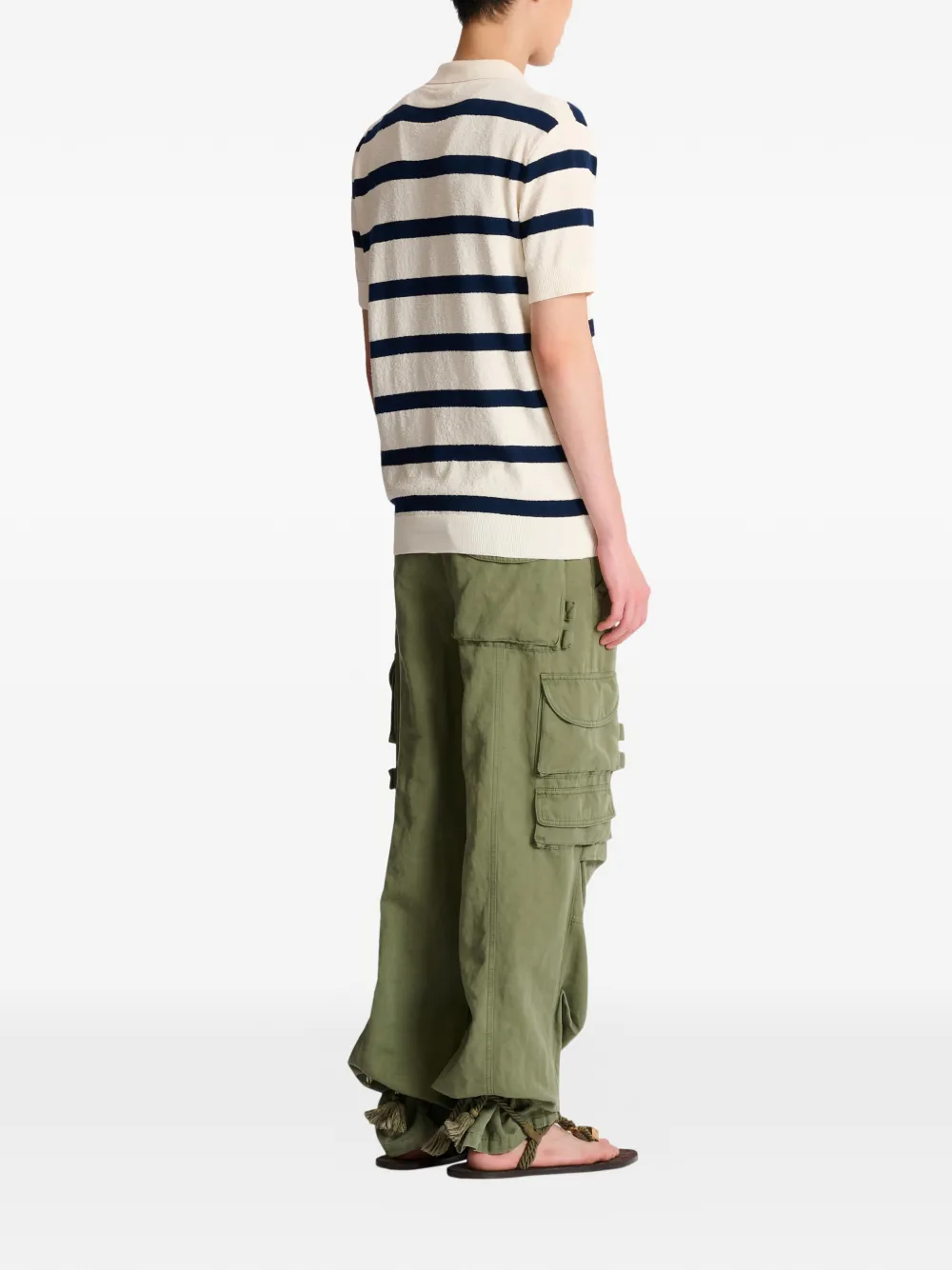 Balmain Marinière katoenen poloshirt Beige