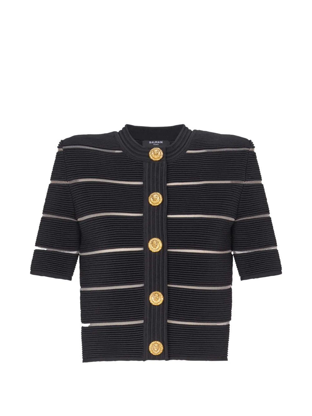 Balmain Cardigan a maniche corte - Nero
