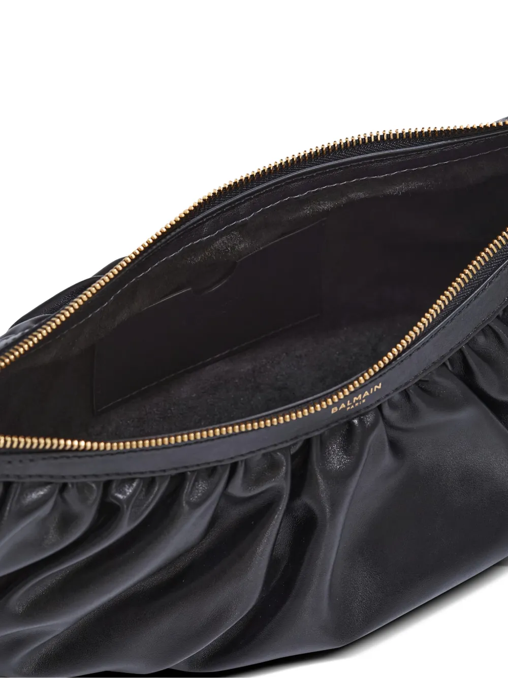 Balmain Ebene schoudertas met ruches Zwart