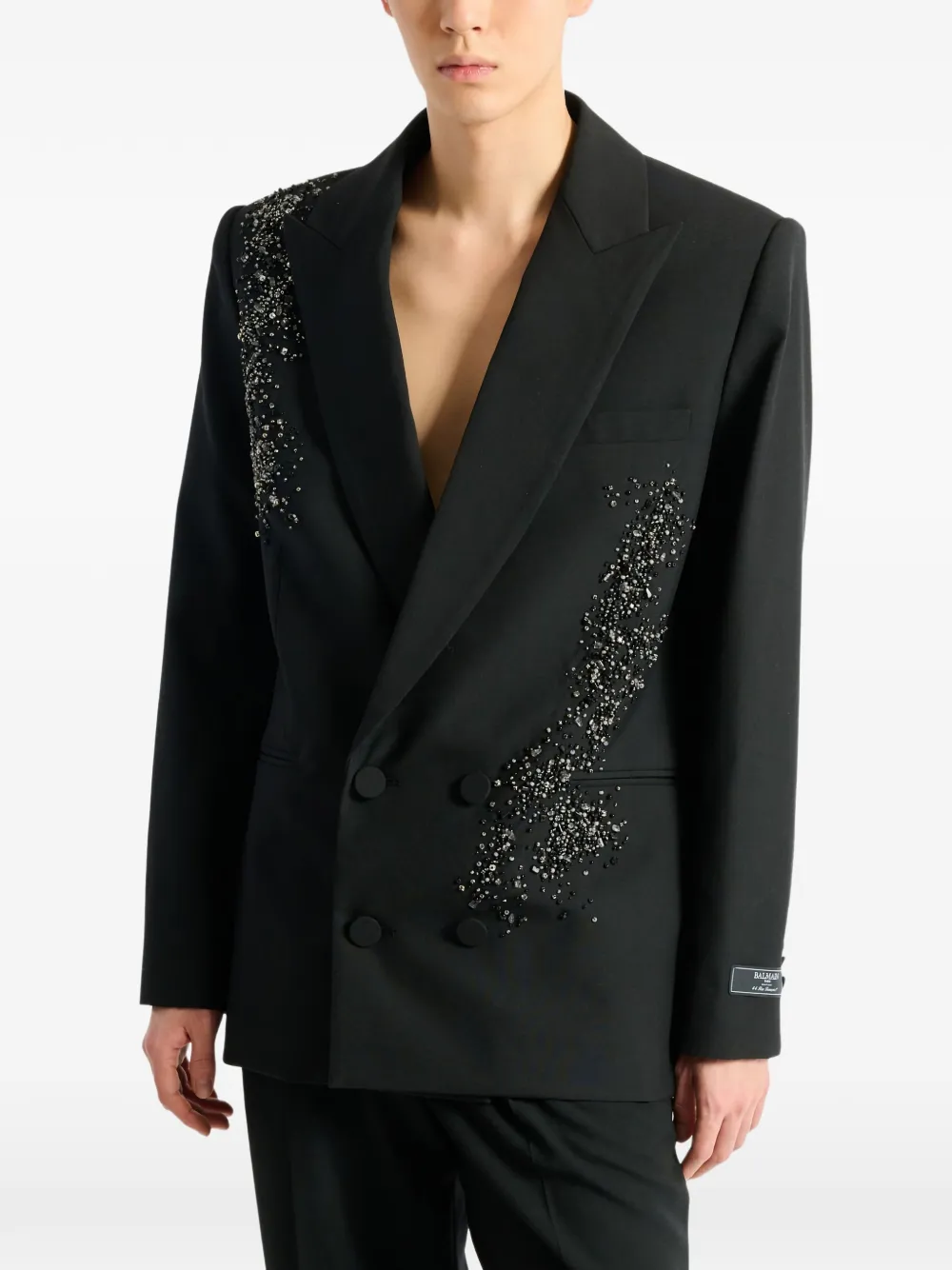 Balmain Blazer met dubbele rij knopen Zwart