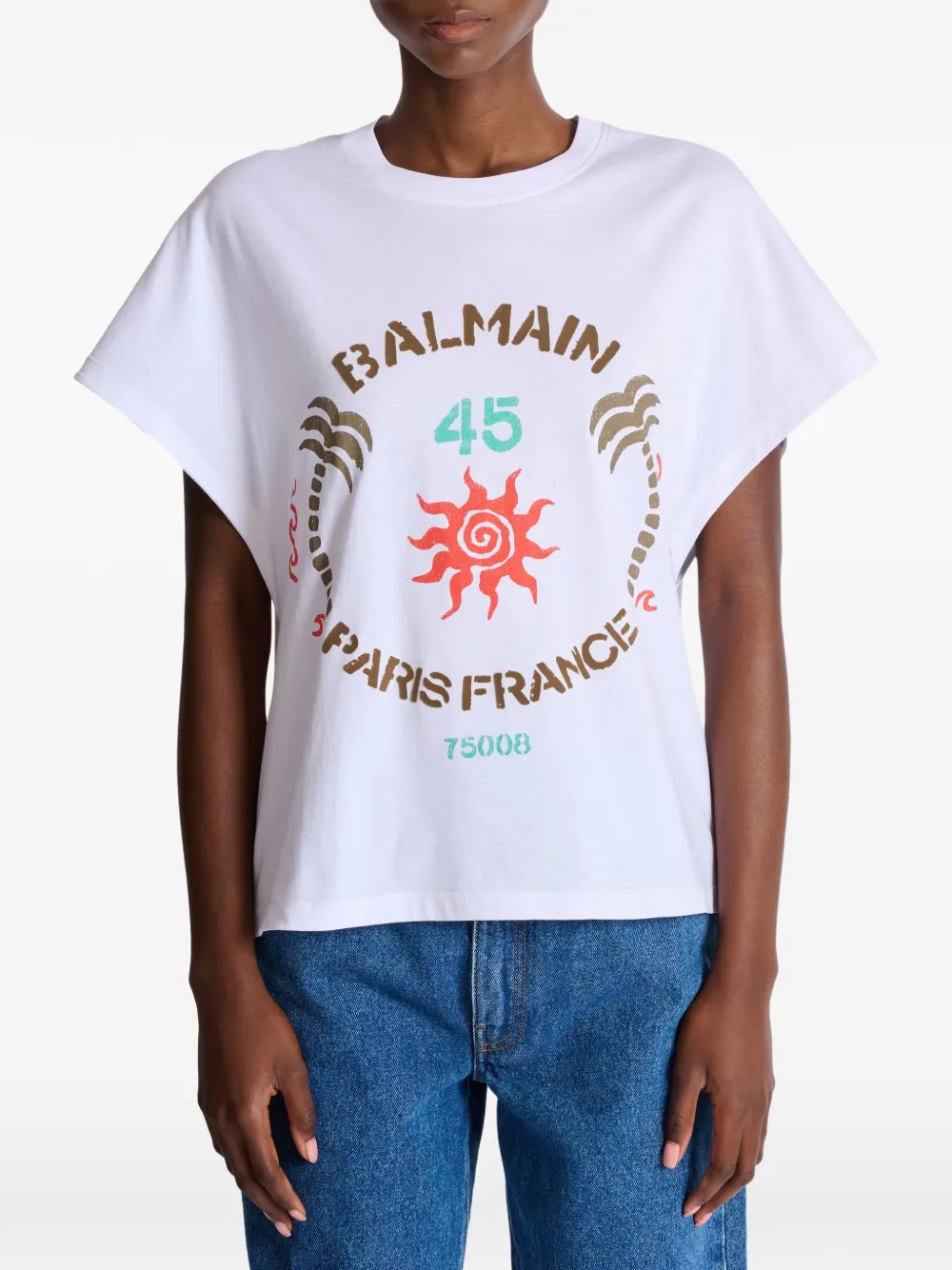 Balmain T-shirt met print Wit