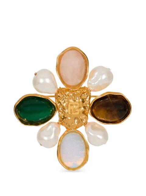 Balmain Baroque geometric shape brooch 
