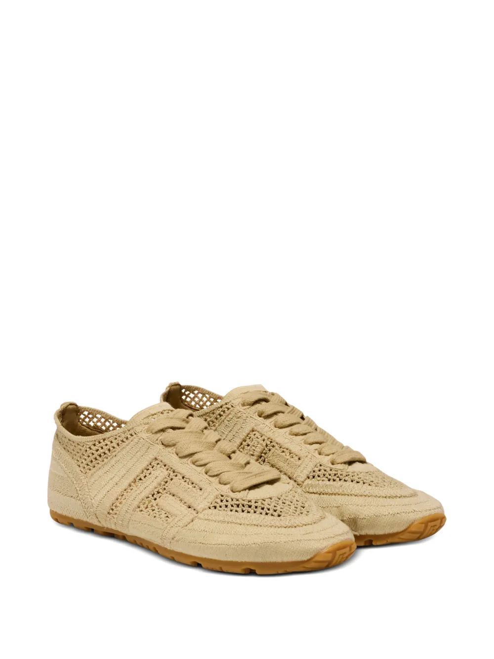 Balmain Racer 45 macramé sneakers Beige