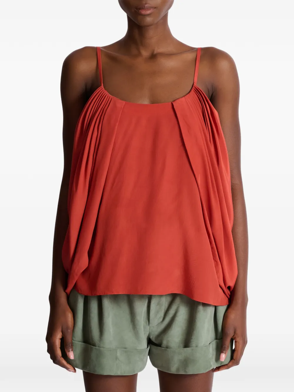 Balmain Gedrapeerde blouse Rood